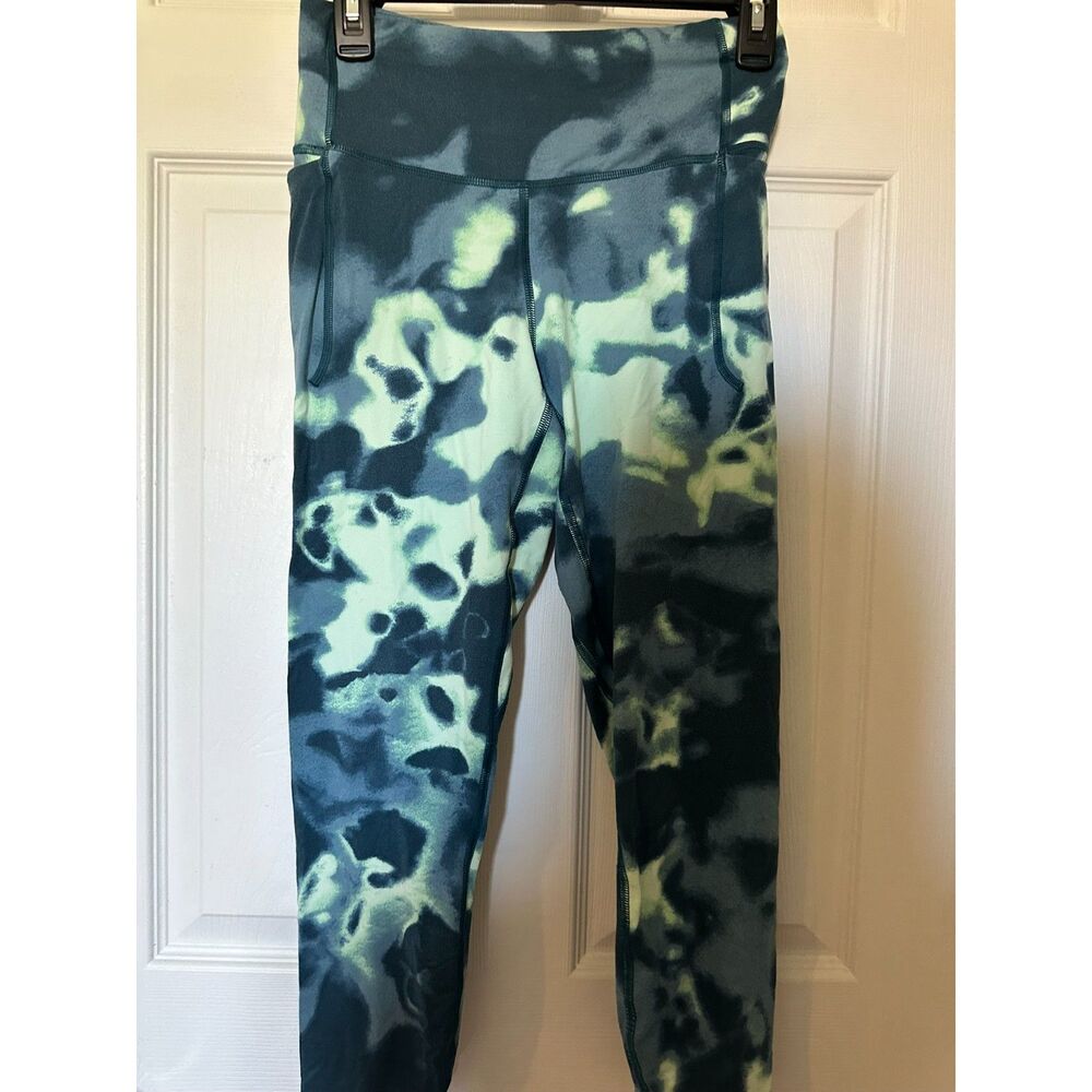 Women Under Armour Athletic Tie-Dye High-Waist Leggings – Green/Gray size M